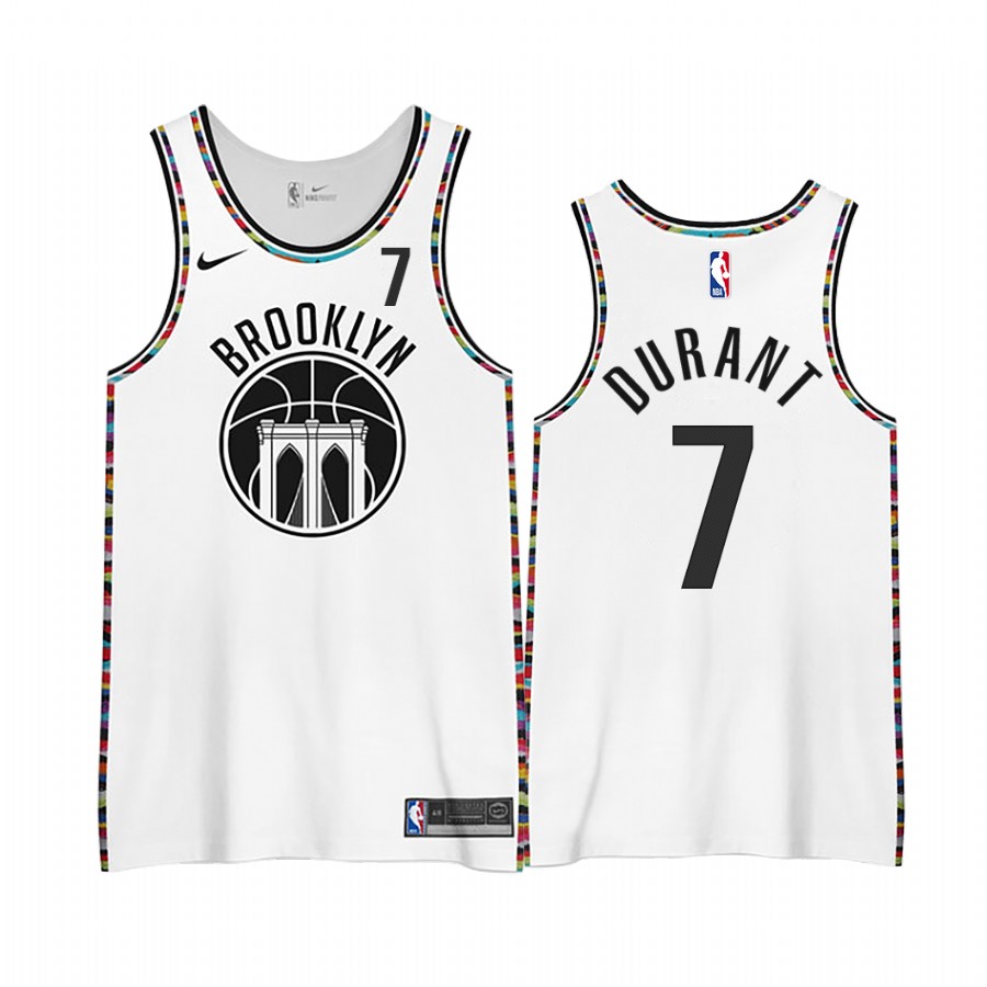 Men 2021 Men Brooklyn Nets #7 Durant White city edition Nike NBA Jerseys